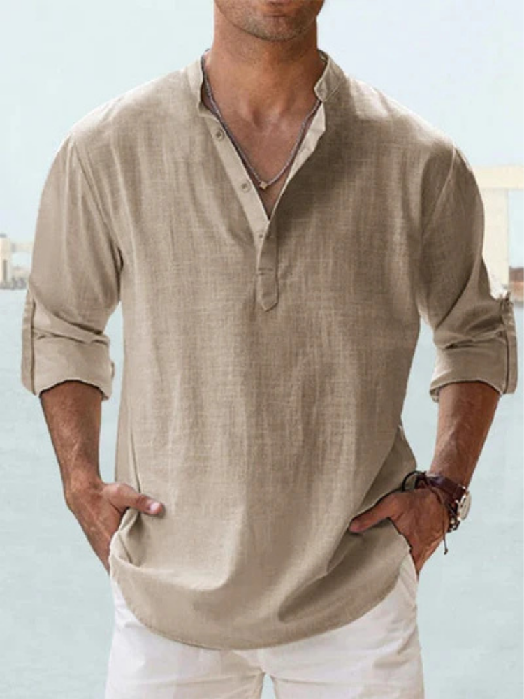 Moda masculina: camisa de lino transpirable y elegante para hombre. Confort asegurado.