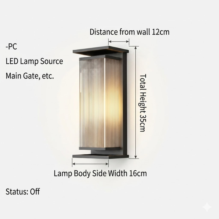 Aplique LED impermeable para exterior, ideal para decorar muros y fachadas.