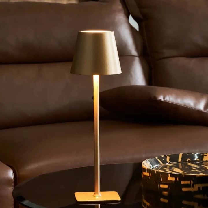 Lámpara de mesa inalámbrica LED, regulable. Estilo escandinavo, control táctil. Para iluminación ambiental interior/exterior.