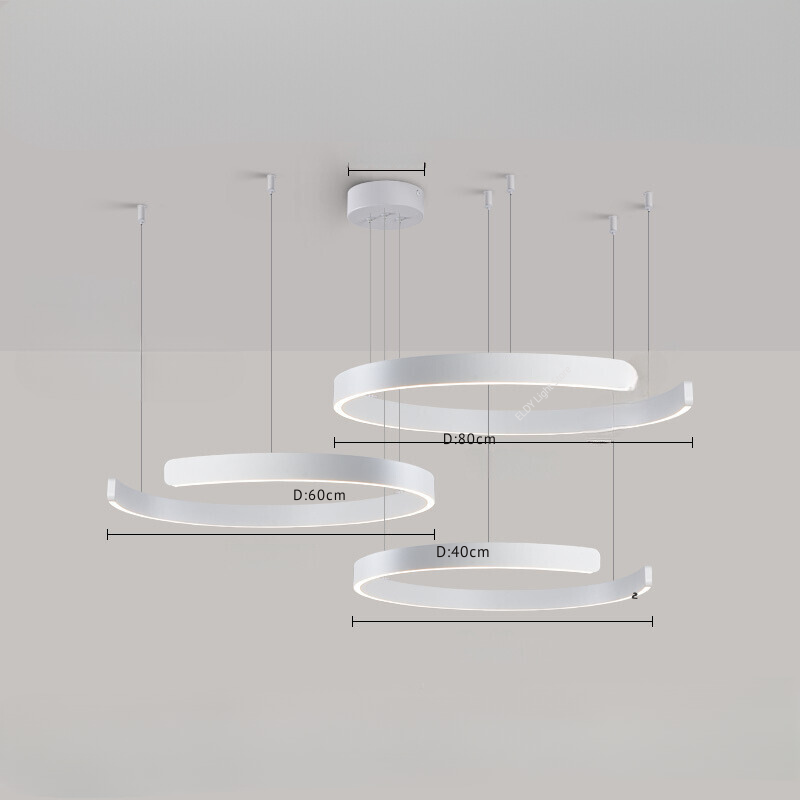 Lámpara de techo LED redonda con diseño escandinavo. Iluminación interior ajustable y regulable para un hogar moderno.
