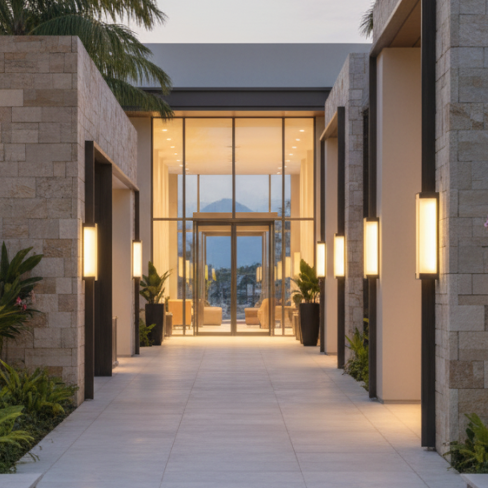 Luz de pared exterior LED, acero inoxidable, regulable, ilumina tu jardín con estilo.