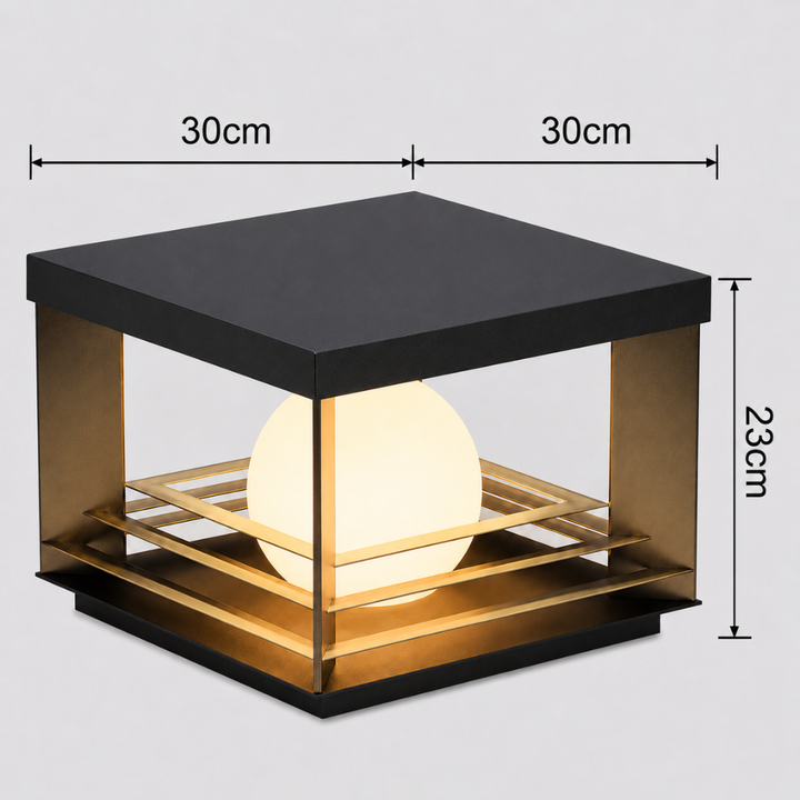 Lámpara LED de diseño moderno para pilar exterior. Iluminación de jardín impermeable y duradera.