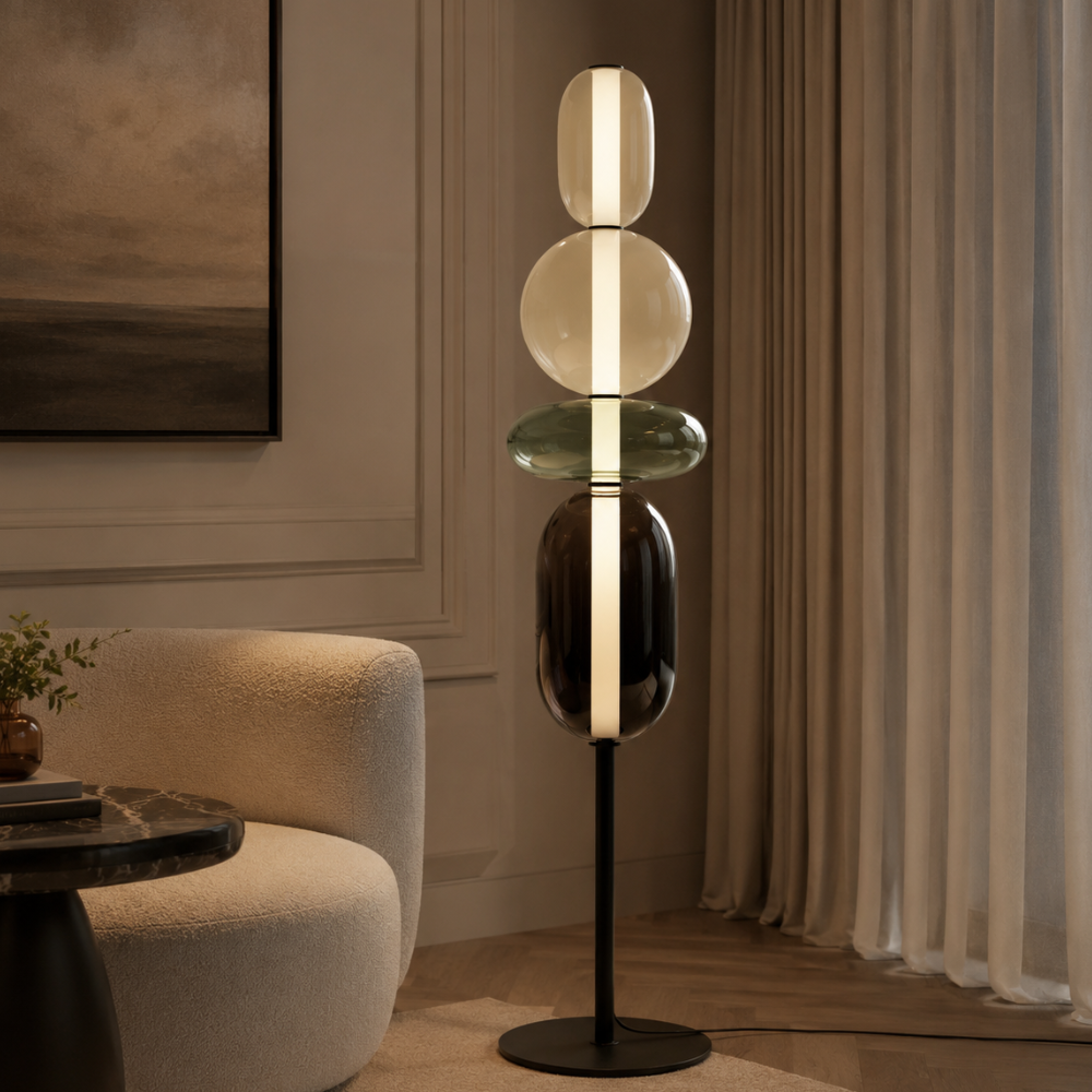 Lámpara de pie LED Solenne, toque escultural y moderno para el hogar. Para sala de estar.