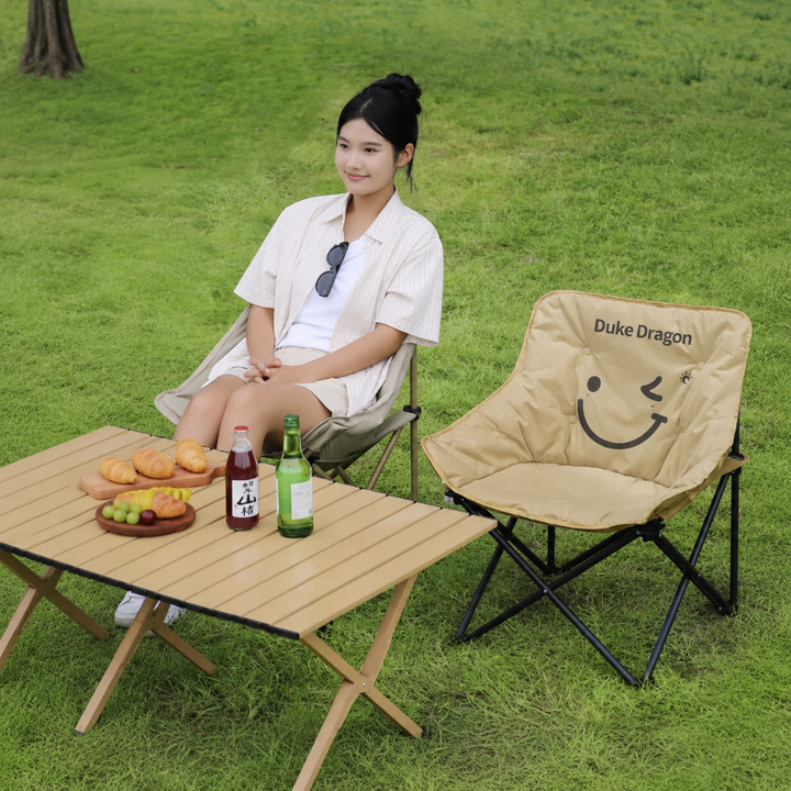 Silla de camping multiusos, plegable, con respaldo y cojín para exterior, jardín, playa y picnic.