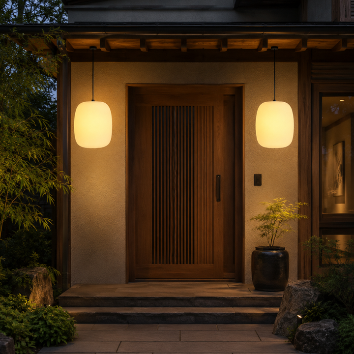 Luz colgante impermeable LED IP65, perfecta para iluminación de jardín y patio.