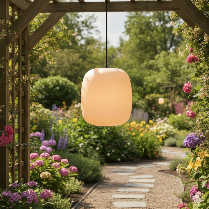 Luz colgante moderna LED para jardín, IP65, estilo japonés para decoración exterior.
