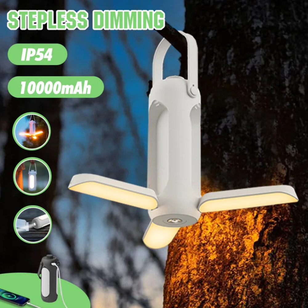 Iluminación LED portátil USB para exteriores, lámpara recargable inalámbrica de luz cálida.