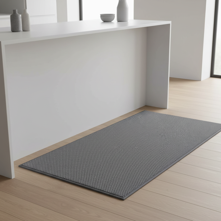 Alfombra de cocina antideslizante para máxima seguridad. Lavable, absorbente y de diseño moderno para el hogar.
