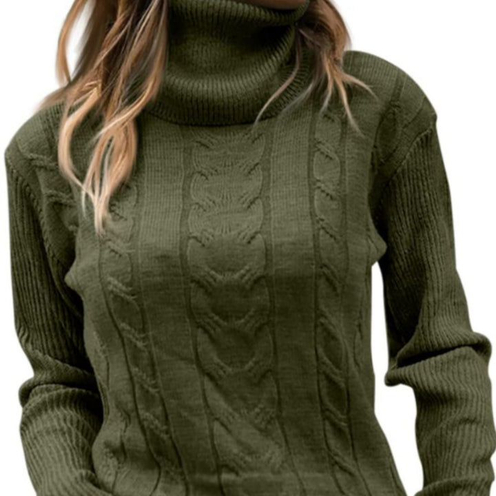 Suéter de cuello alto para mujer, prenda casual de invierno. Ofrece calidez y estilo para tu día a día.