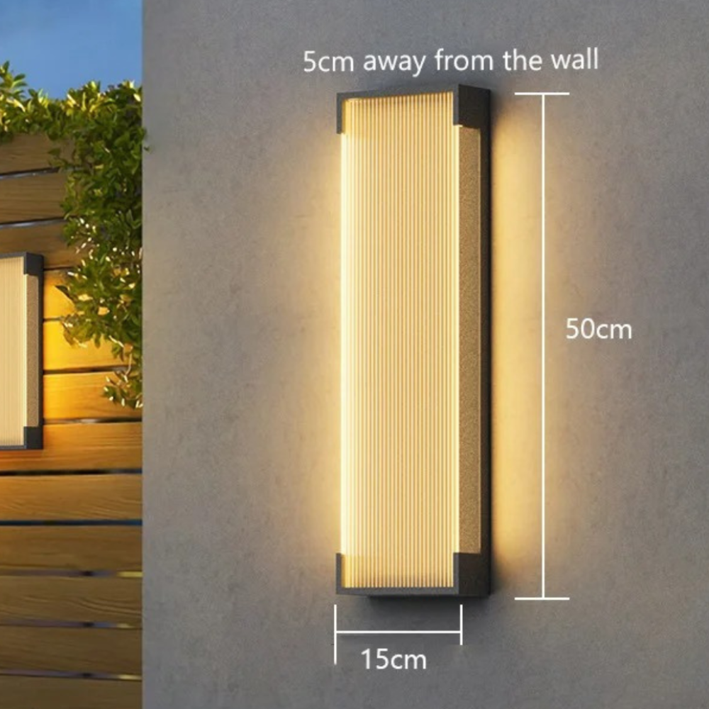 Aplique LED exterior, acero inoxidable, IP65, ilumina con eficiencia tu jardín.