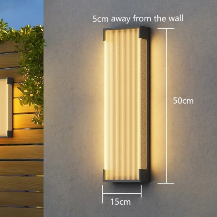 Aplique LED exterior, acero inoxidable, IP65, ilumina con eficiencia tu jardín.