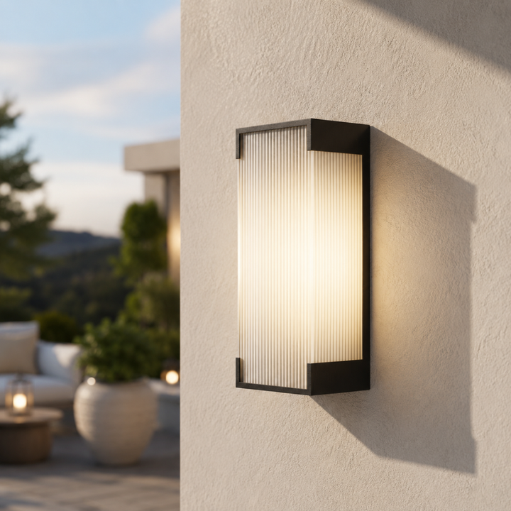 Iluminación exterior LED de pared en acero inoxidable para jardín, patio y balcón.