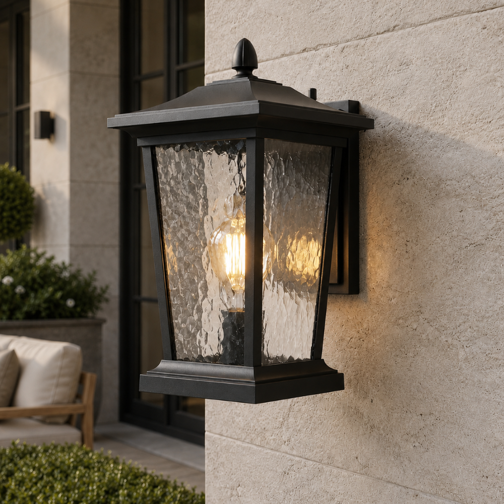 Lámpara exterior vintage de pared, LED, impermeable IP65, estilo industrial.
