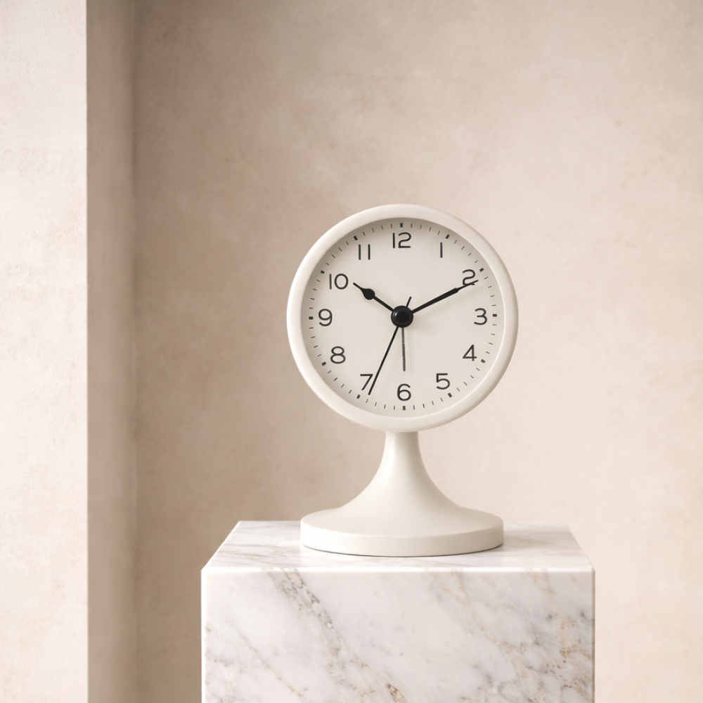 Despertador retro con luz nocturna, perfecto para decoración de dormitorio, oficina o como regalo clásico.