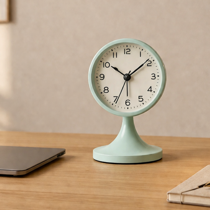 Reloj de alarma vintage, diseño duradero de cuarzo para oficina, estudio o como regalo elegante.