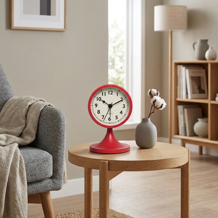 Reloj de alarma vintage de cuarzo, decoración elegante para dormitorios, despachos y oficinas retro.