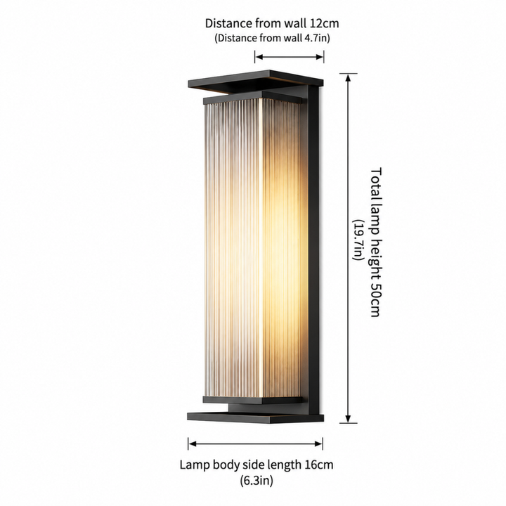 Luz de pared LED para terraza, diseño moderno y protección contra el agua.