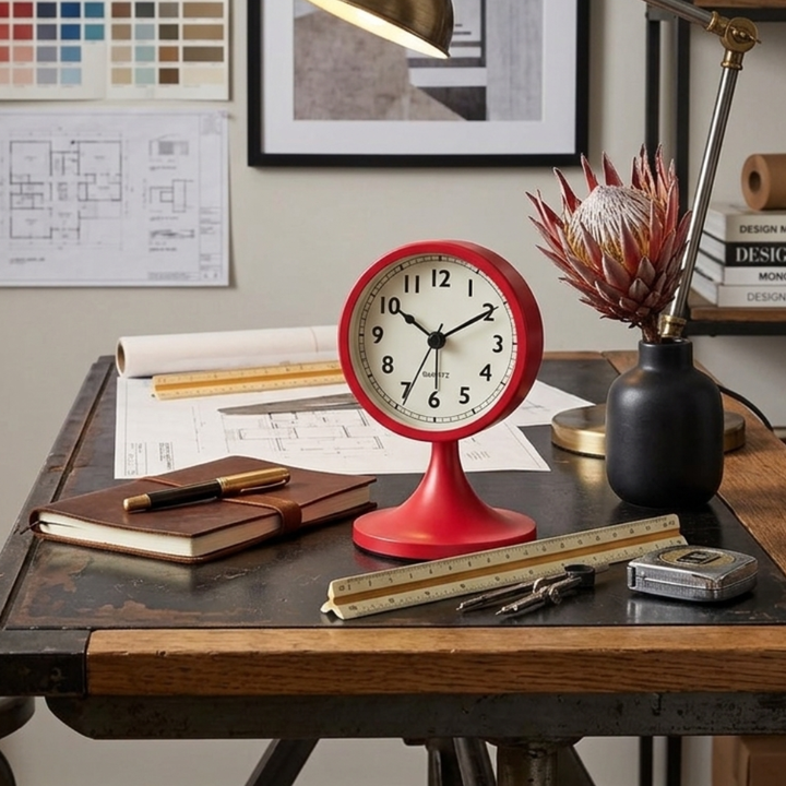 Reloj despertador retro, funciona con pilas, perfecto para dormitorios, oficinas o como regalo práctico.