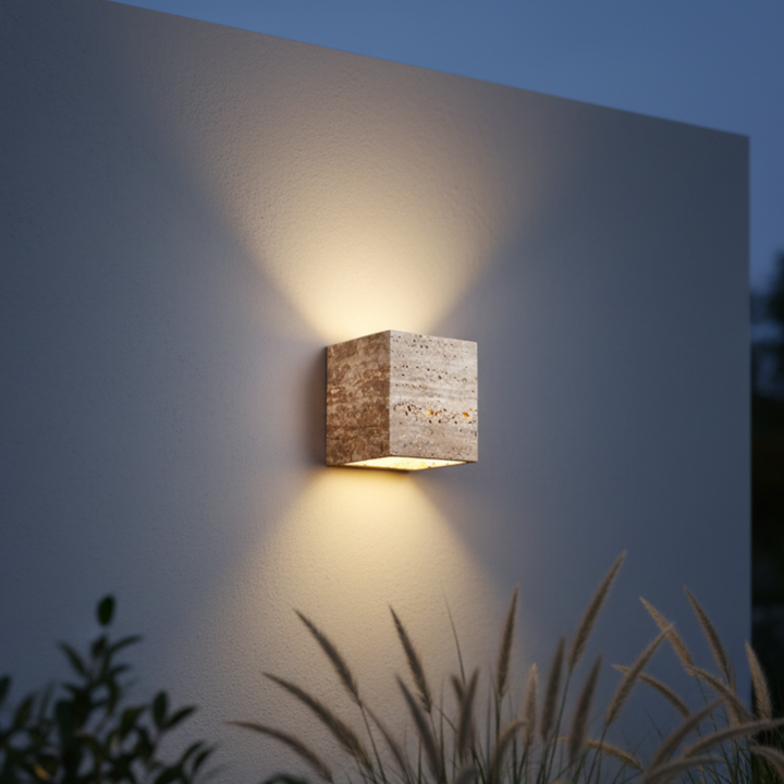Iluminación exterior Wabi Sabi, lámpara de pared para balcón. Luz LED impermeable.