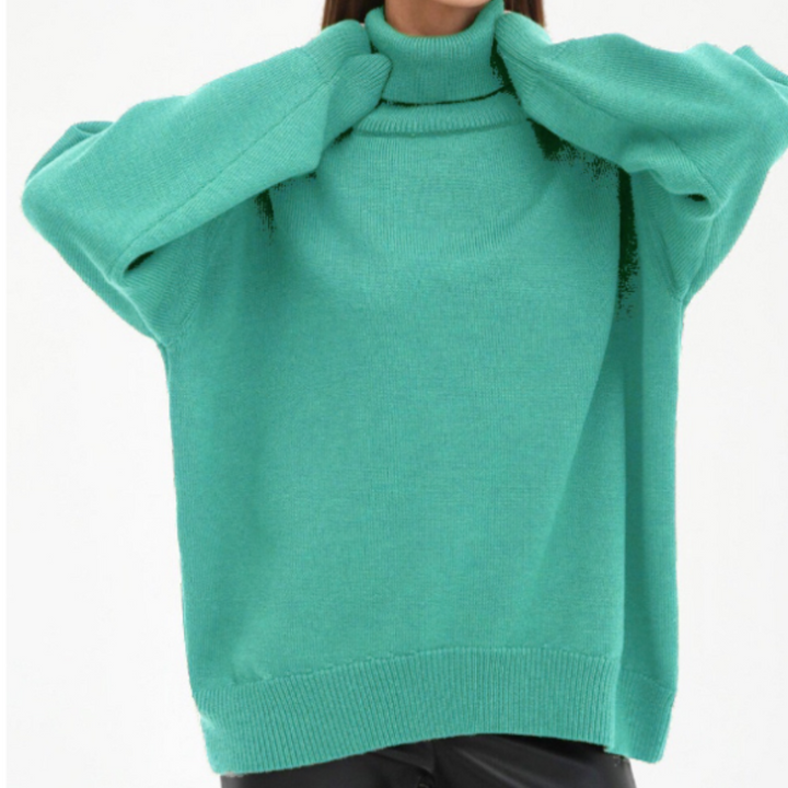 Moda invernal: Jersey de cuello alto femenino, suave, cálido y muy versátil para cualquier ocasión.