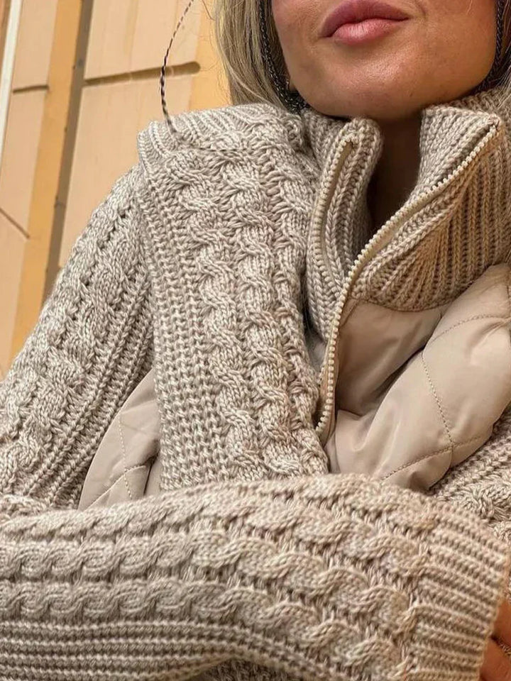 Cárdigan de punto casual y elegante para mujer. Abrigo cómodo y versátil de moda otoñal.
