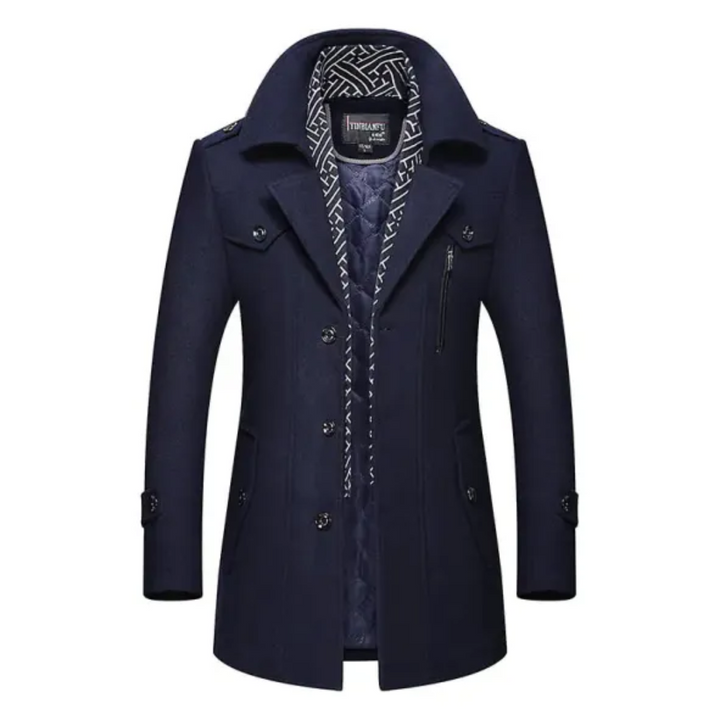 Abrigo largo hombre, diseño atemporal. Prenda de abrigo esencial para invierno, combina calidez y elegancia.