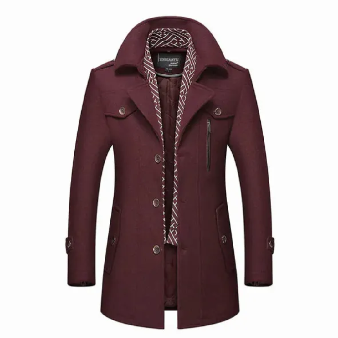 Abrigo de lana largo hombre, corte clásico versátil para invierno. Ropa formal y casual con estilo.