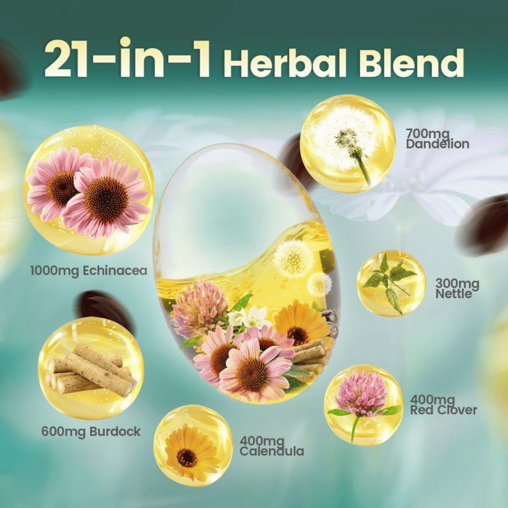 Frasco de Complejo Drenaje Linfático Natural para bienestar general y apoyo inmunológico. Promueve salud circulatoria.