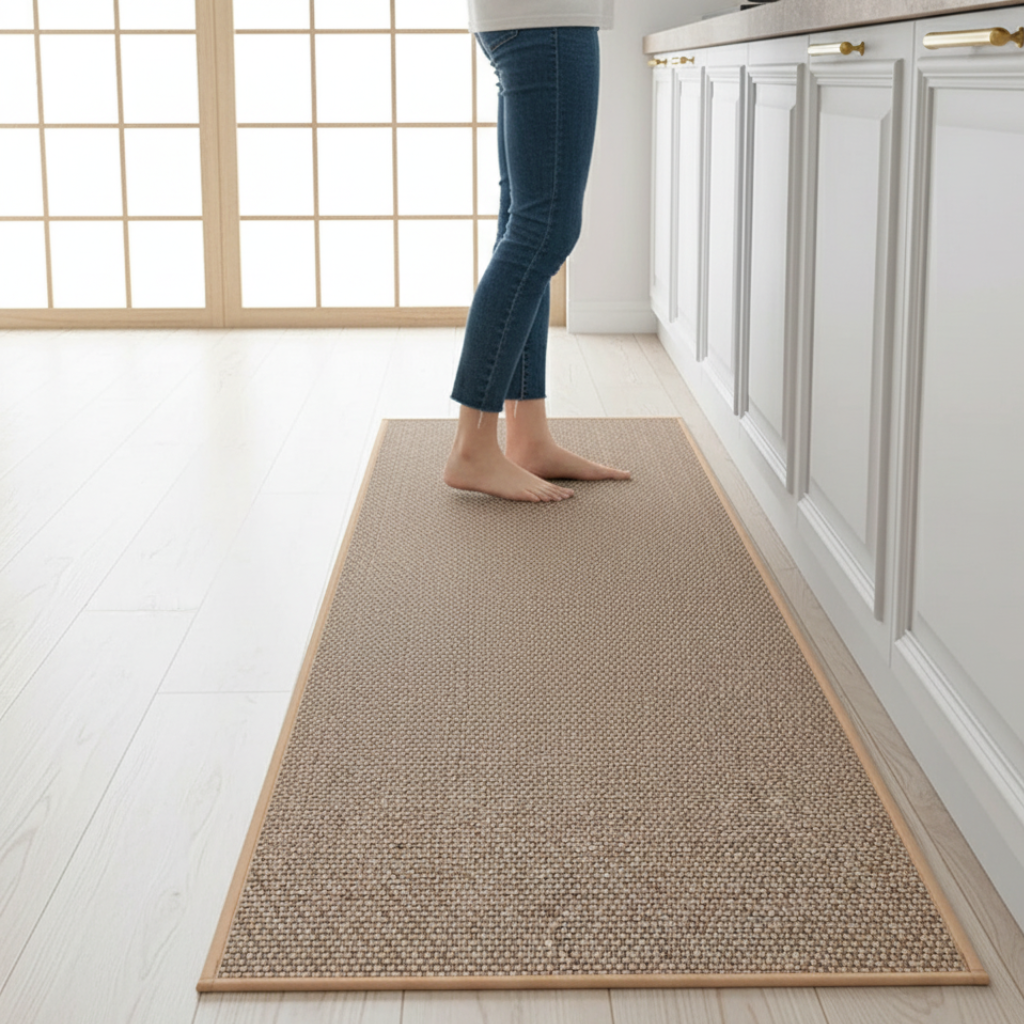 Alfombra de cocina antideslizante y lavable a máquina, perfecta para cocinas modernas y protección del suelo.