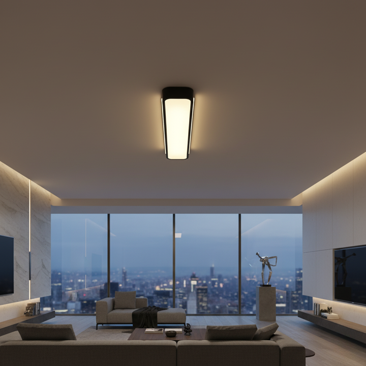 Luz de techo LED ajustable. Lámpara empotrada moderna con diseño lineal para el hogar.