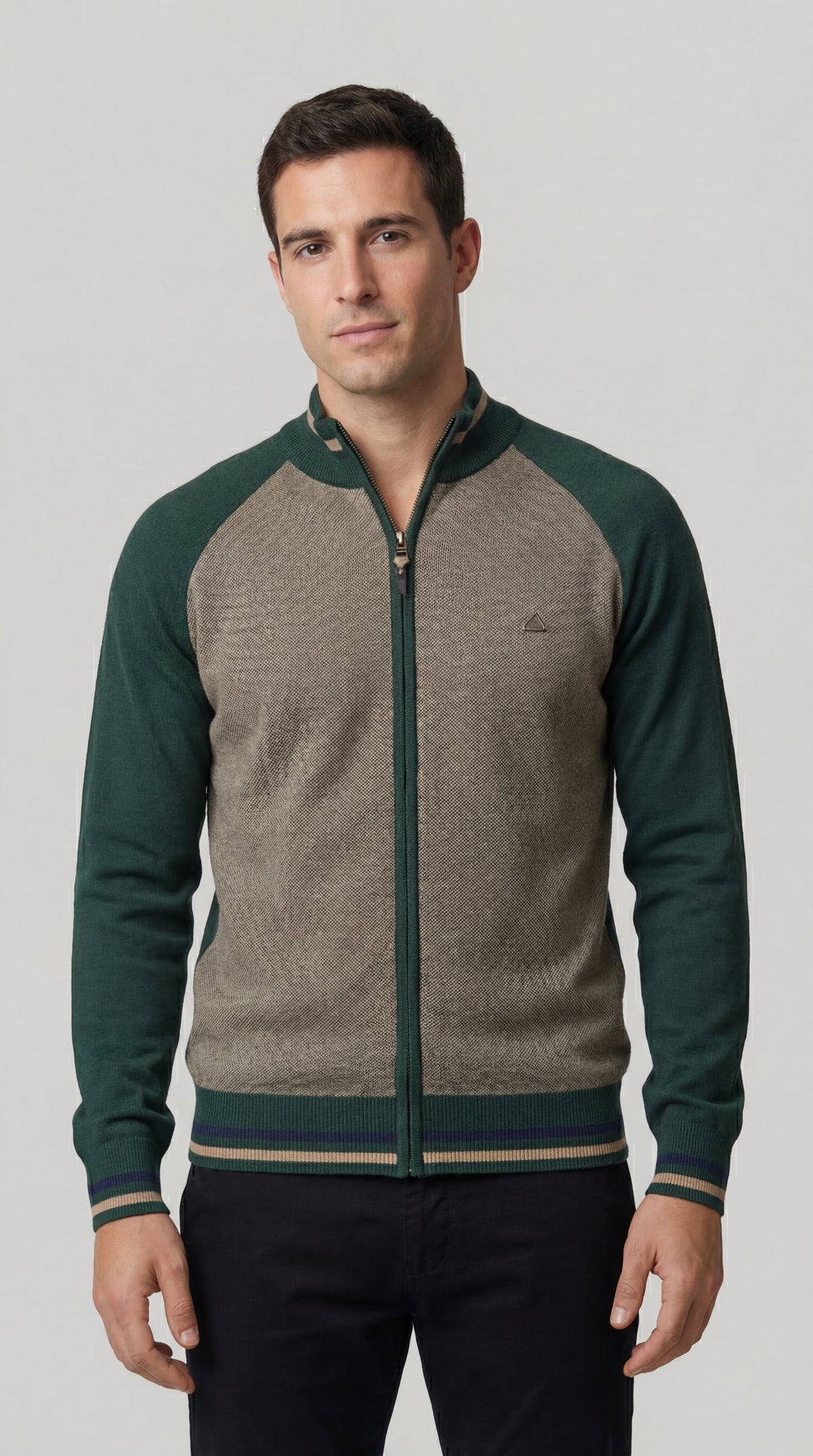Chaqueta de punto para hombre, diseño contemporáneo. Suéter elegante para ropa de hombre casual.