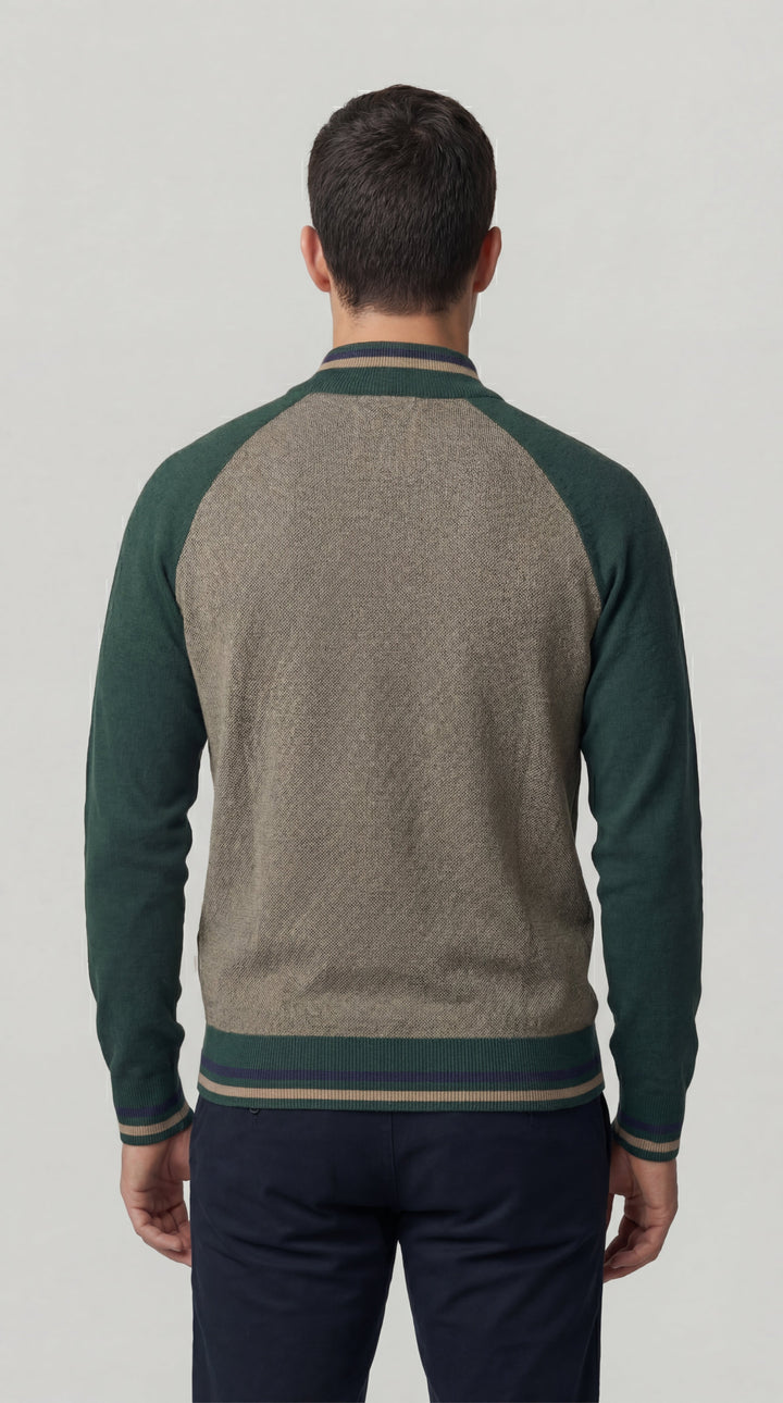 Suéter de punto elegante para hombre, cárdigan de estilo moderno. Ropa de hombre para clima fresco.