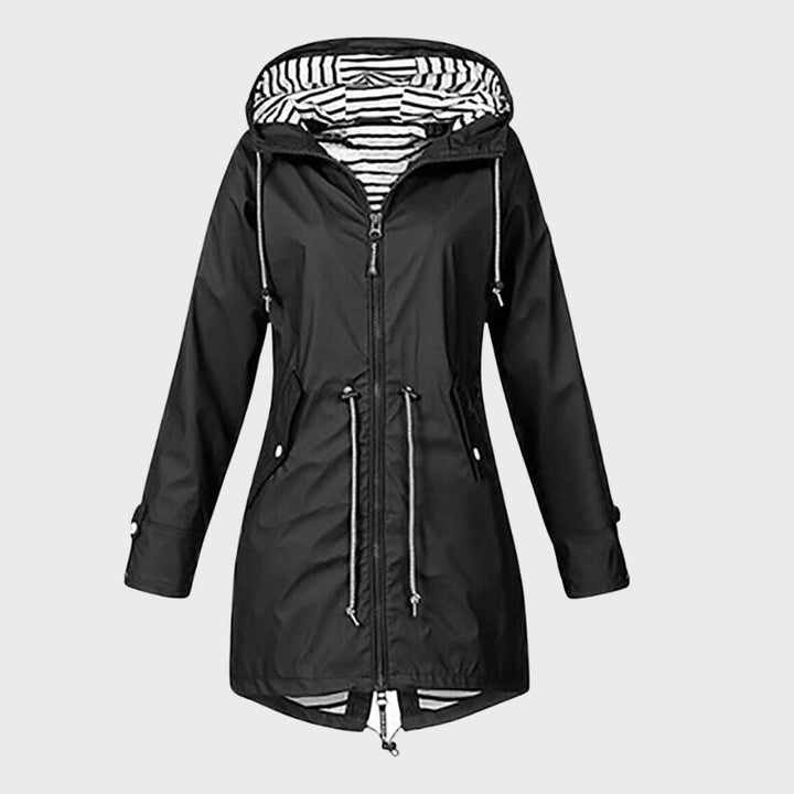 Elegante gabardina larga impermeable de mujer, protección para invierno y lluvia con estilo.