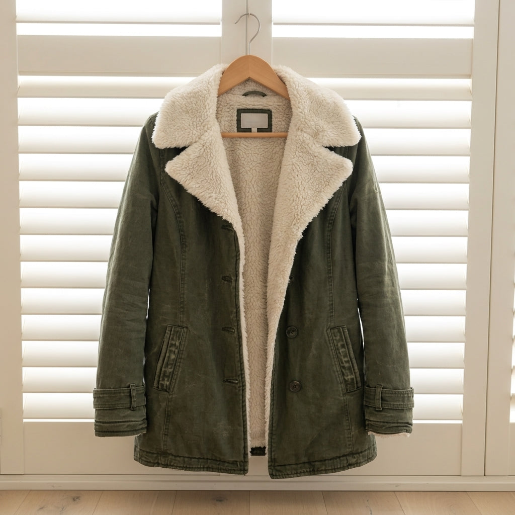 Abrigo de invierno para mujer, muy cómodo con forro borreguito. Perfecto para un look casual diario.