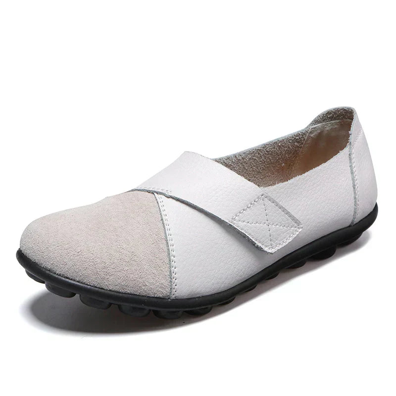 Zapatos mocasines de cuero de alta calidad para mujer, diseño clásico con costuras, elegantes y muy cómodos.