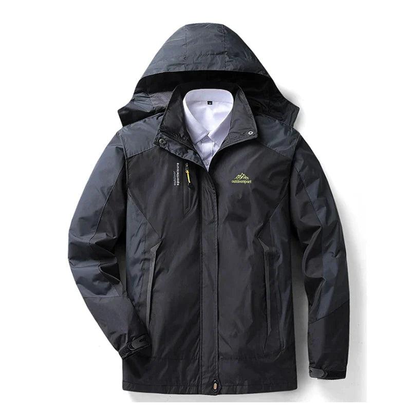 Detalle tela chaqueta impermeable mujer, material cortavientos y térmico. Protección duradera contra lluvia y frío extremo.