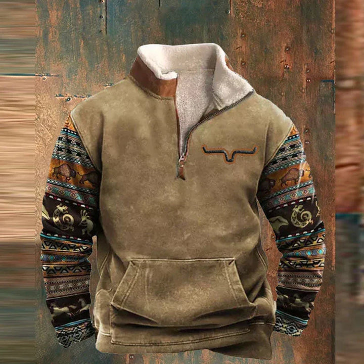 Abrigo invierno hombre con cremallera y bolsillos, ropa exterior cálida y resistente. Estilo casual.