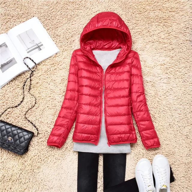 Chaqueta cálida de mujer, plegable y perfecta para la ropa de invierno.
