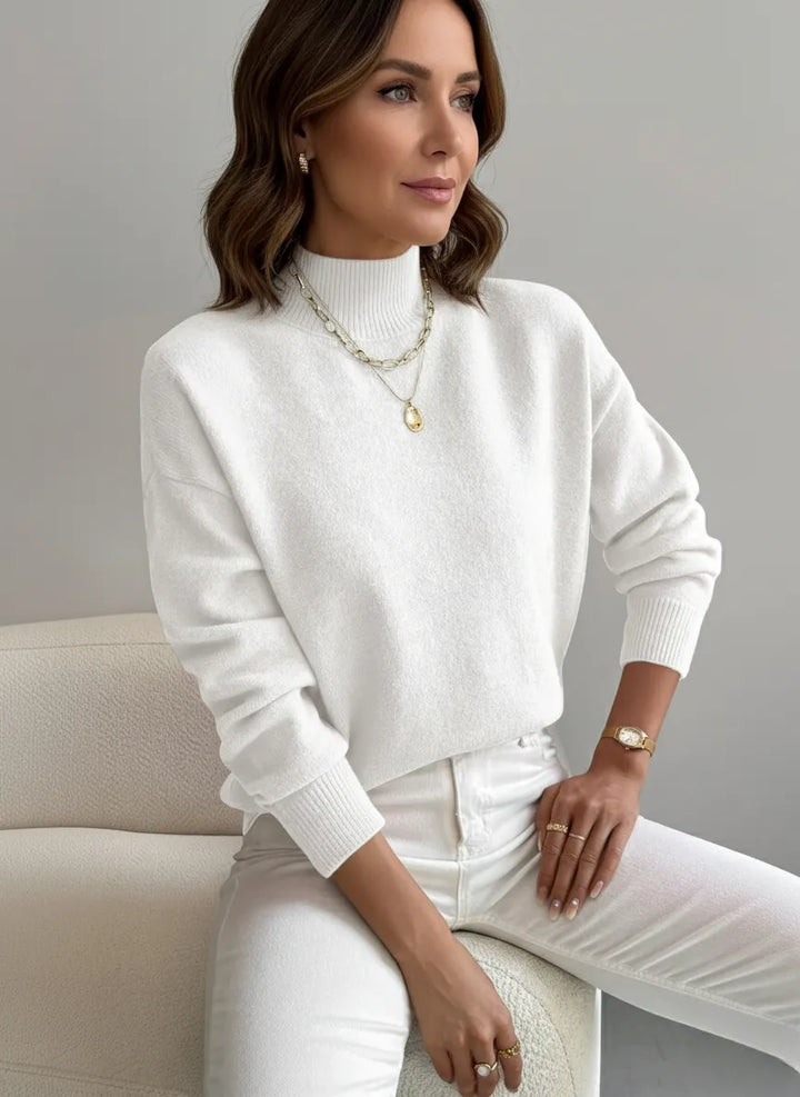 Jersey de cuello alto elegante para mujer, perfecto para cualquier ocasión en invierno.
