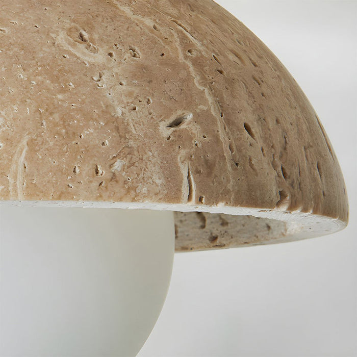 Aplique LED de pared en travertino natural, diseño contemporáneo y boho para iluminación decorativa.
