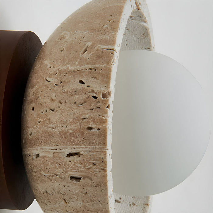 Decoración moderna con aplique de pared LED de travertino natural, diseño boho para tu hogar.