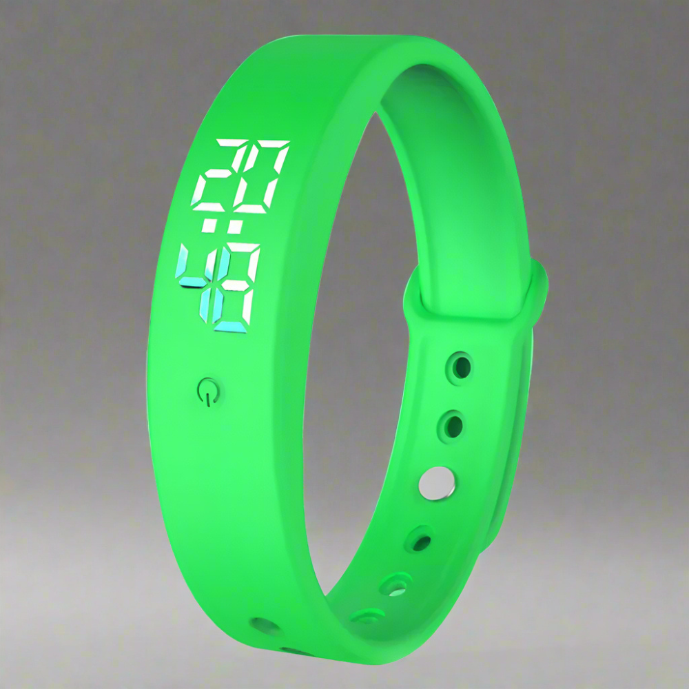Detalle del reloj inteligente unisex de fitness. Resistente al agua, con monitor de salud y funciones de deporte.