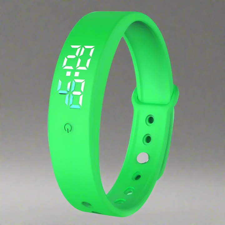 Detalle del reloj inteligente unisex de fitness. Resistente al agua, con monitor de salud y funciones de deporte.