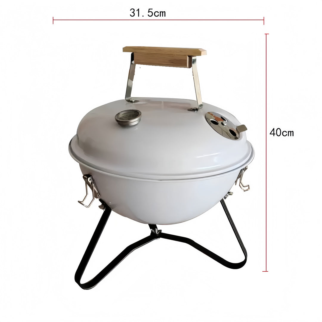 Barbacoa de carbón portátil 31.5 cm, ideal para pequeñas reuniones.