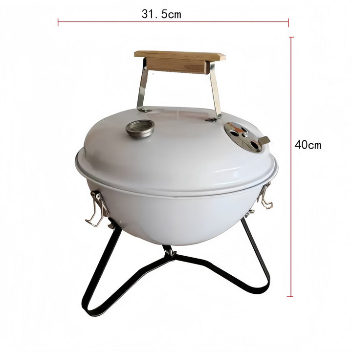 Barbacoa de carbón portátil 31.5 cm, ideal para pequeñas reuniones.