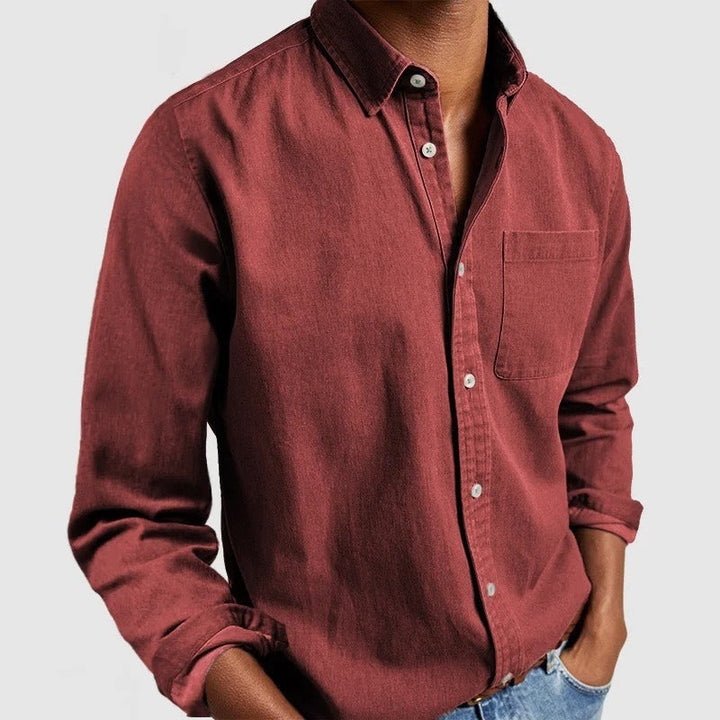 Camisa smart casual de hombre, manga larga y botones. Perfecta para looks cómodos y elegantes diarios.