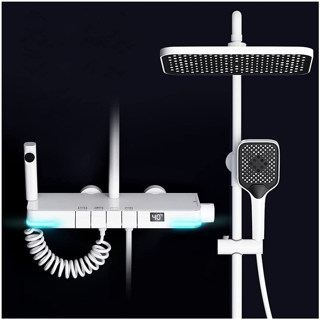 Innovador sistema de ducha con pantalla digital. Control termostático y moderno para tu baño.