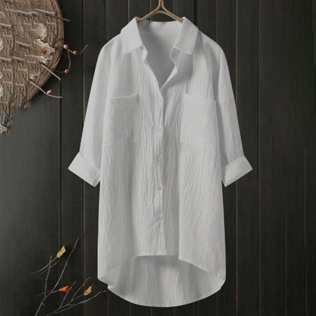 Blusa larga holgada para mujer, mangas largas, estilo casual elegante, muy confortable.