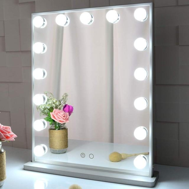 Luces LED ajustables para espejo de maquillaje profesional, tira de iluminación regulable para tocador y belleza.