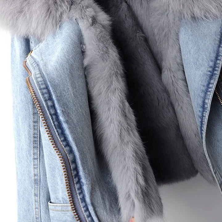 Abrigo de invierno cálido para mujer, diseño moderno con cuello de peluche. Ideal para el frío.